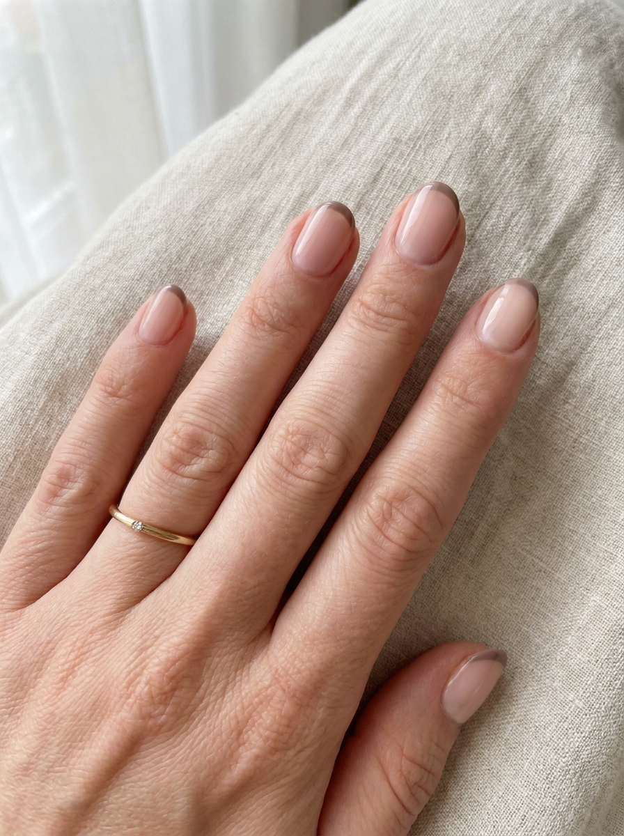 Gold French Nails als elegante French-Maniküre für den Herbst 2026